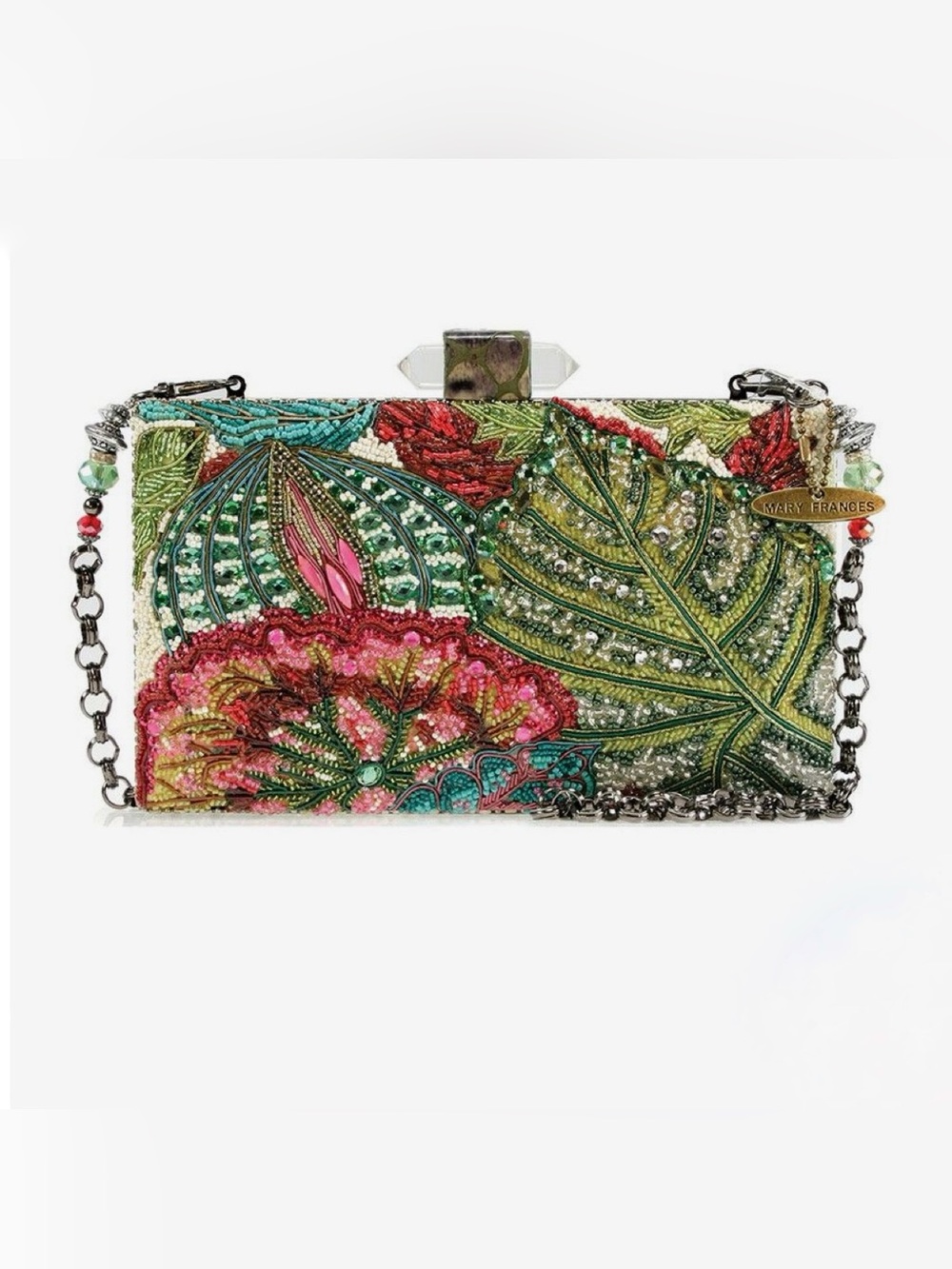 Mary Frances Embellished Beaded Designer
Bag Hidden Foliage Clutch and Crossbody